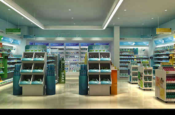 廣州展廳設(shè)計公司海王星辰終端形象藥店裝修設(shè)計